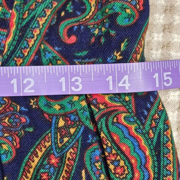 Talbots X Sara Cambell 80s Jeweltone Paisley Button Front Midi Tea Length Dress - Picture 13 of 15